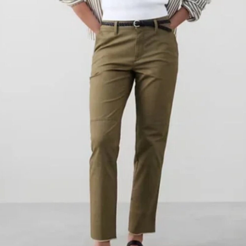 NWT Banana Republic Slim Mid-Rise Pull on Chino Ankle Pant Sz 16 MSRP $80